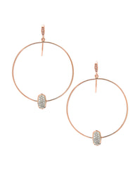 0.3 ct Elora 14k Rose Gold Hoop Earrings in White Diamond