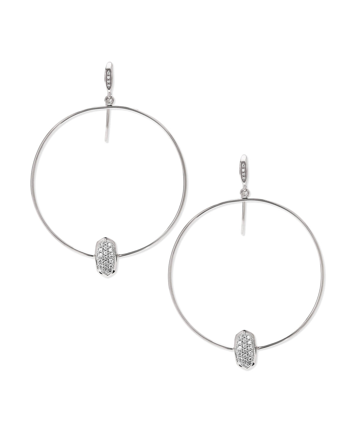 0.29 ct Elora 14k White Gold Hoop Earrings in White Diamond