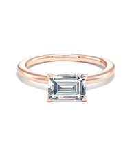 1.5 ct Emerald Solitaire Engagement Ring in 14k Rose Gold