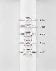 1 ct Emerald Solitaire Engagement Ring in 14k White Gold