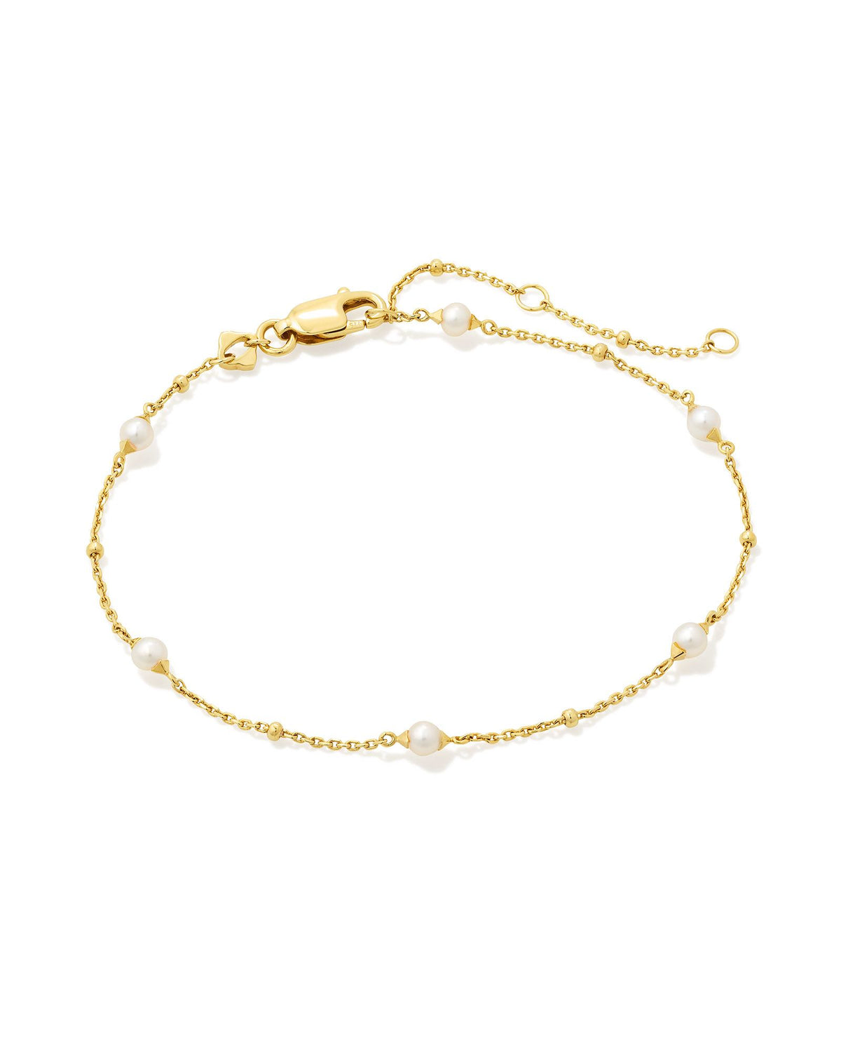 Emmaline 18k Gold Vermeil Delicate Chain Bracelet in Freshwater Cultured Pearl