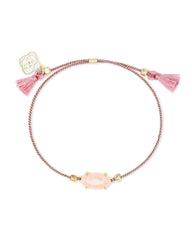 Everlyne Pink Cord Friendship Bracelet in Rose Quartz