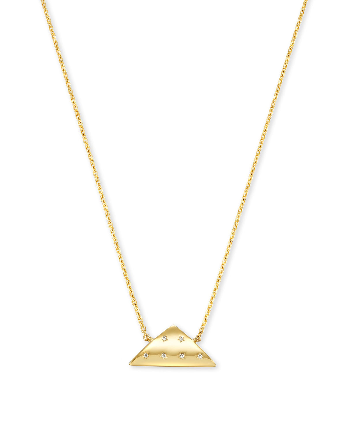 Folds Of Honor 14k Gold Pendant Necklace in White Diamond