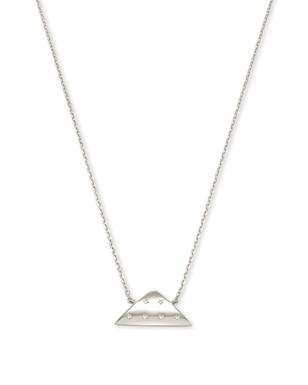Folds Of Honor 14k White Gold Pendant Necklace in White Diamond