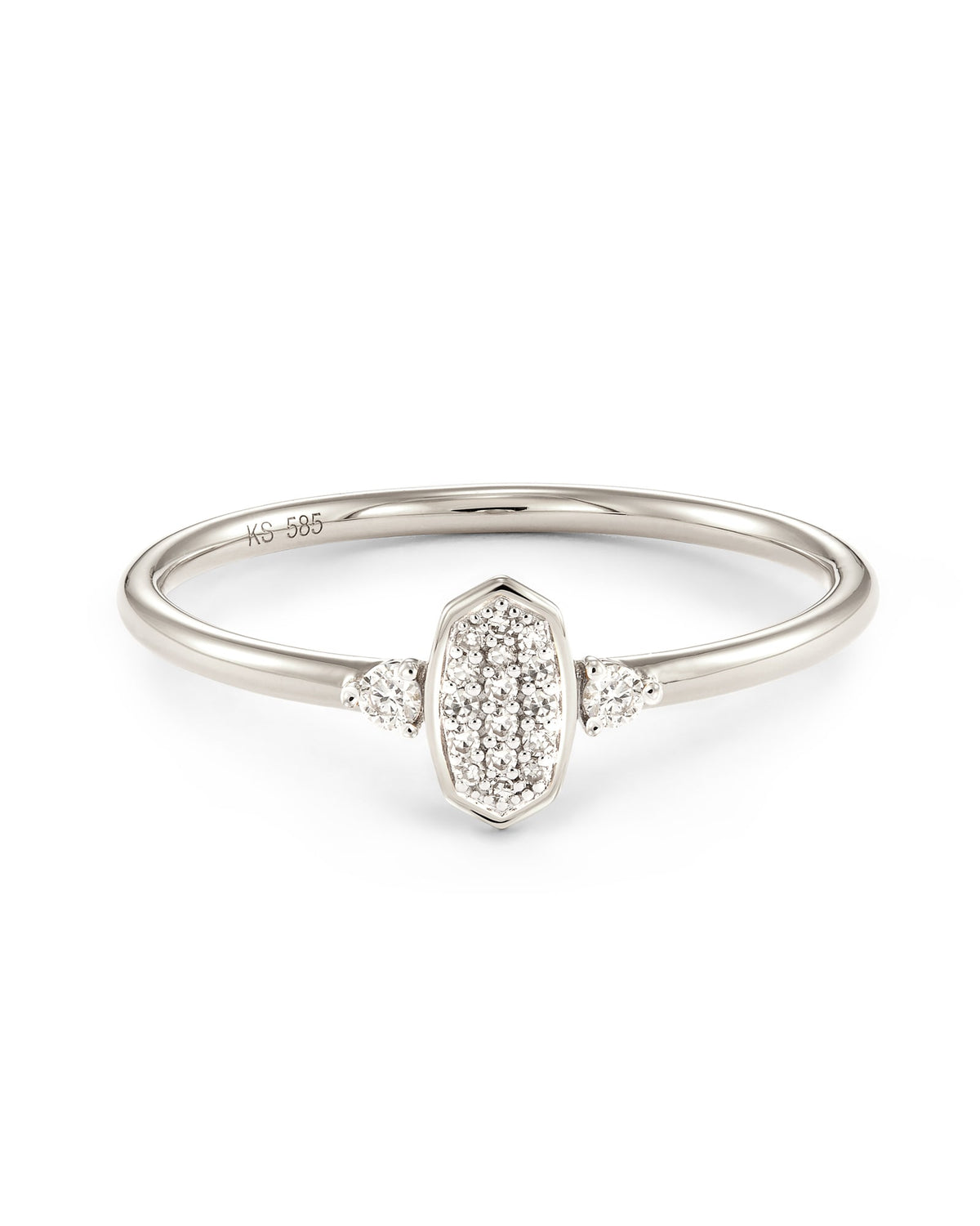 Marisa 14k White Gold Band Ring in White Diamond