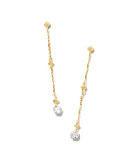 0.2 ct Floating Lab Grown White Diamond Linear Earrings in 14k Yellow Gold