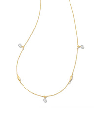 0.32 ct Floating Lab Grown White Diamond Strand Necklace in 14k Yellow Gold
