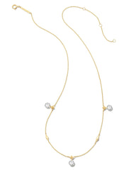 1.56 ct Floating Lab Grown White Diamond Strand Necklace in 14k Yellow Gold