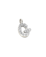 14k White Gold Letter G Charm in White Diamond