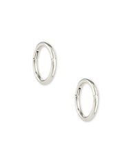 Gina Seamless Huggie Earrings in 14k White Gold