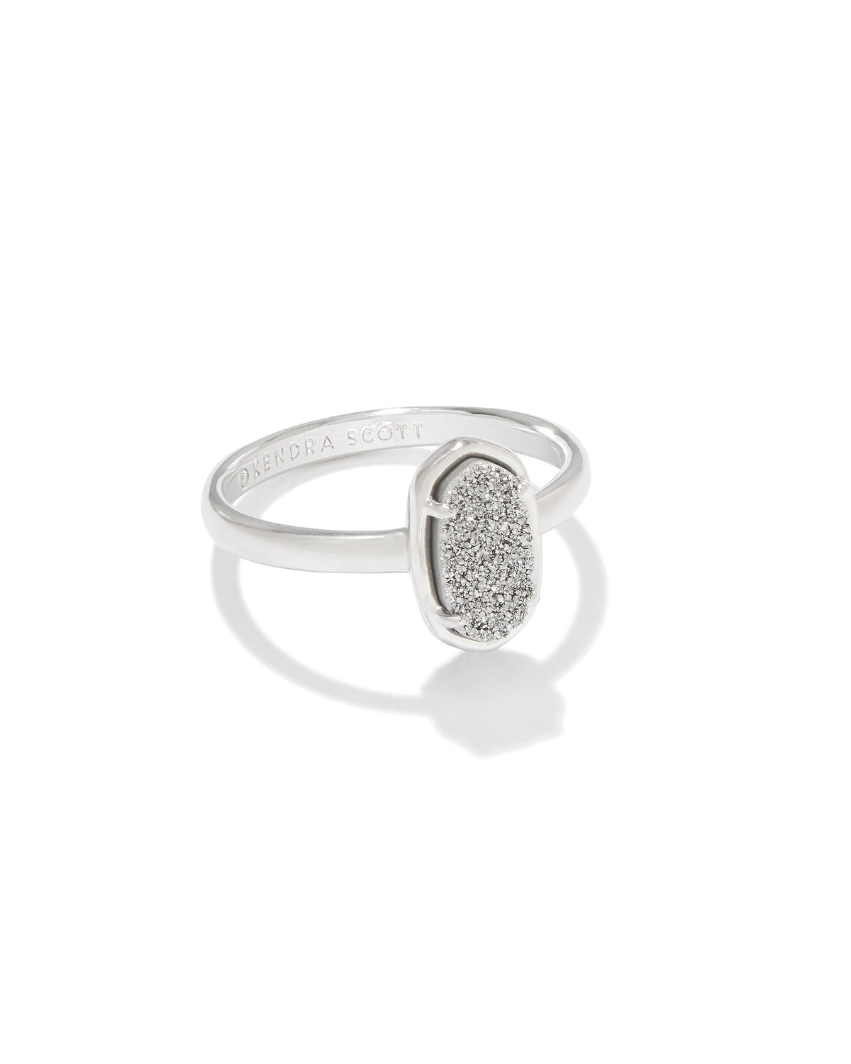 Grayson Silver Band Ring in Platinum Drusy