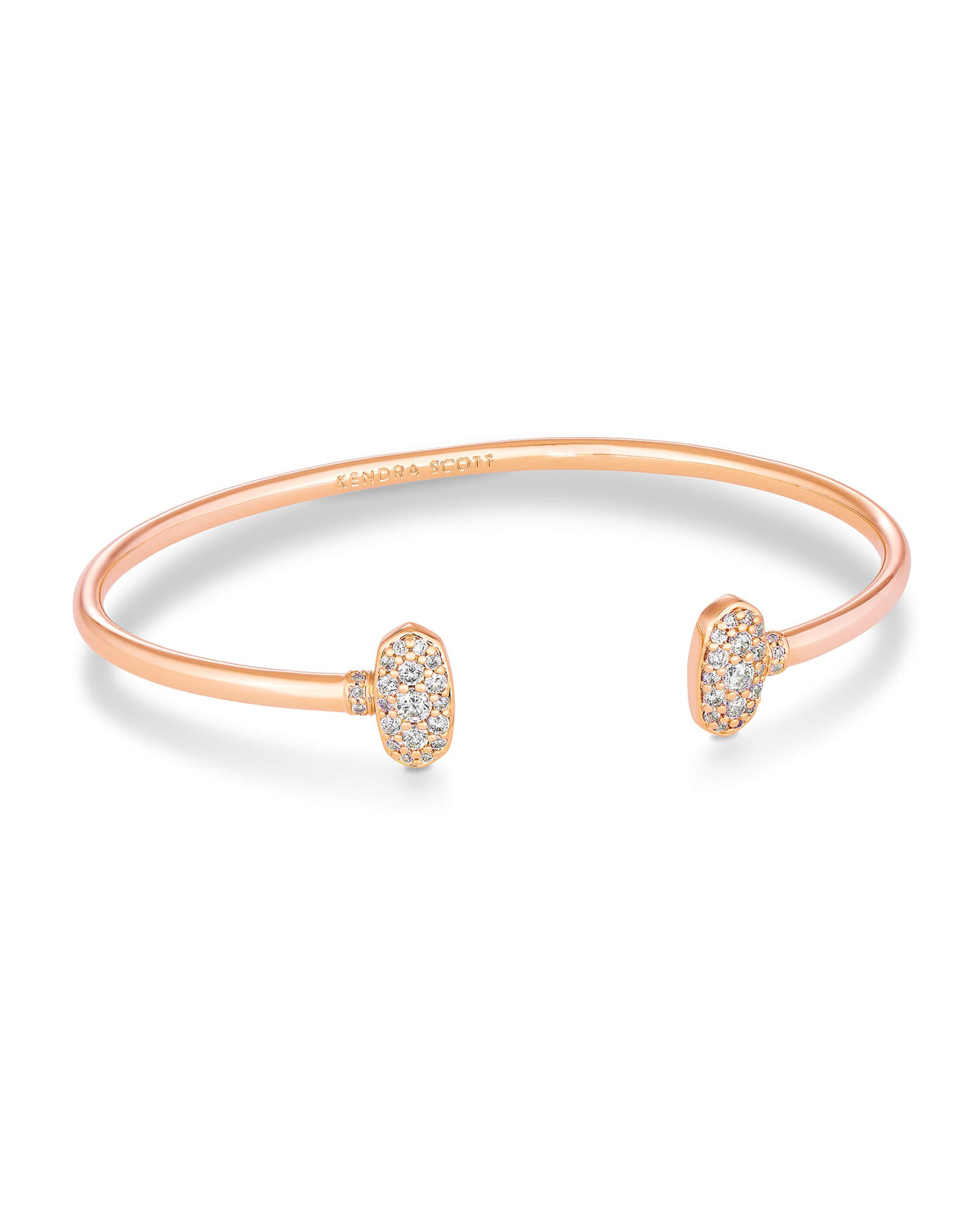 Grayson Rose Gold Cuff Bracelet in White Crystal