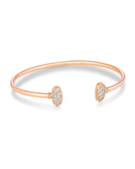 Grayson Rose Gold Cuff Bracelet in White Crystal