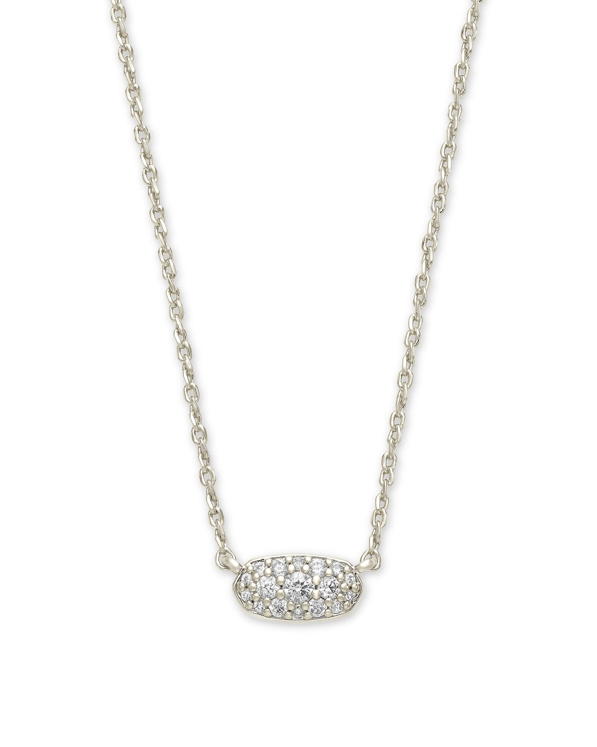 Grayson Silver Pendant Necklace in White CZ