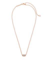 Grayson Rose Gold Pendant Necklace in White CZ