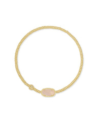 Grayson Gold Stretch Bracelet in Rose Quartz