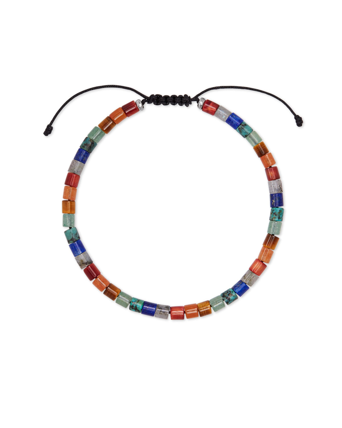 Grey Oxidized Sterling Silver Corded Bracelet in Multi Mix