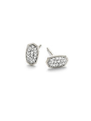 Marisa Stud Earrings in White Diamond and 14k White Gold