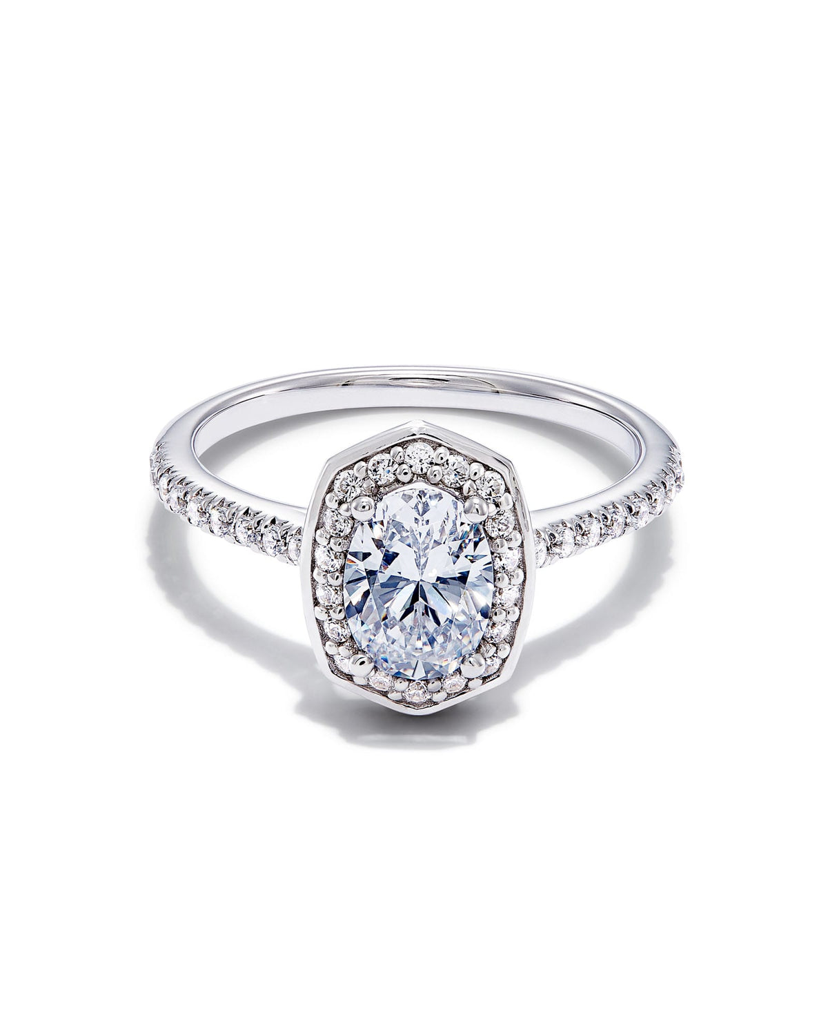 1 ct Oval Iconic Halo Engagement Ring in 14k White Gold