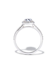 2 ct Oval Iconic Halo Engagement Ring in 14k White Gold