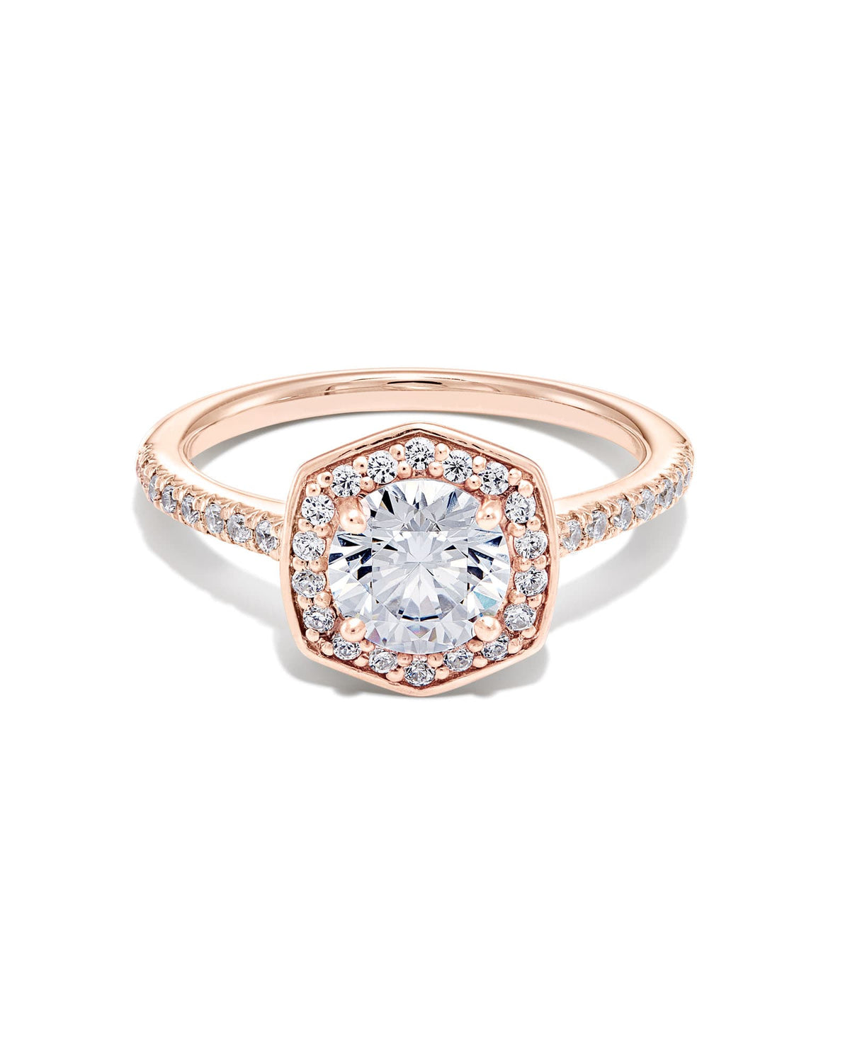 1 ct Round Iconic Halo Engagement Ring in 14k Rose Gold