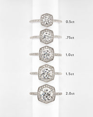 0.5 ct Round Iconic Halo Engagement Ring in 14k Yellow Gold