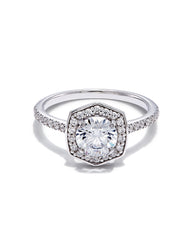 1 ct Round Iconic Halo Engagement Ring in 14k White Gold