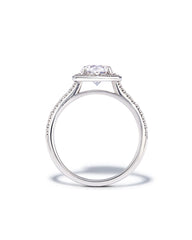 0.5 ct Round Iconic Halo Engagement Ring in 14k White Gold