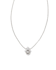 Hamsa 14k White Gold Pendant Necklace in White Diamond