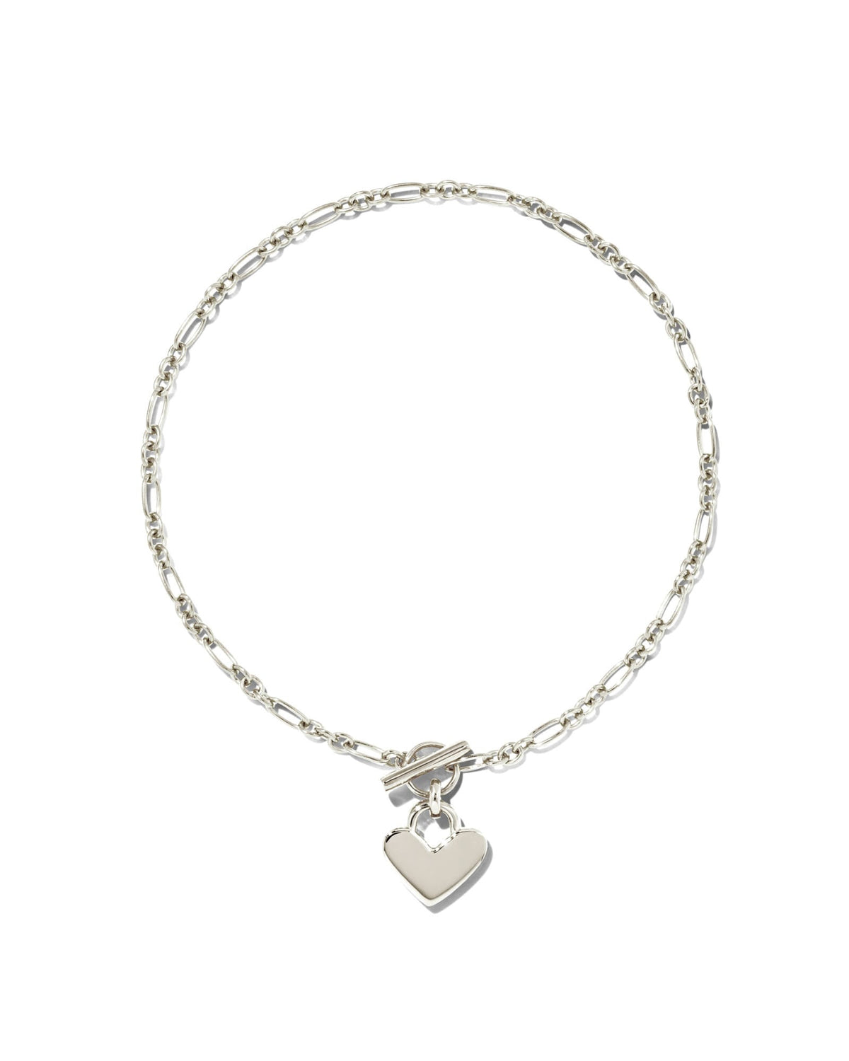 Heart Padlock Chain Bracelet in Sterling Silver
