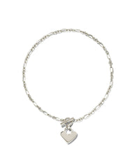 Heart Padlock Chain Bracelet in Sterling Silver