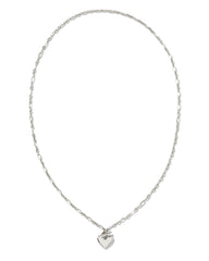 Heart Padlock Pendant Necklace in Sterling Silver