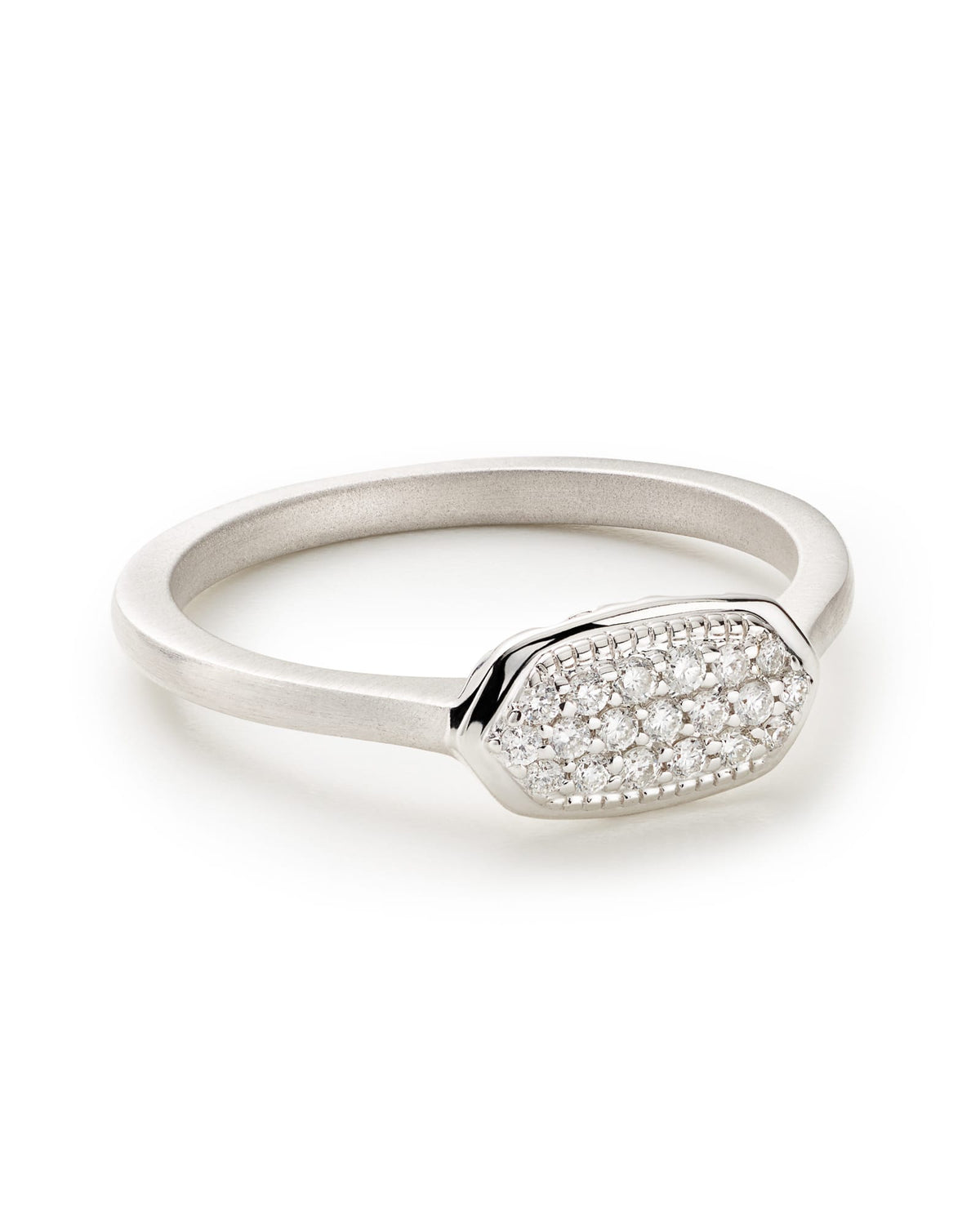 0.14 ct Isa Ring in Pave Diamond and 14k White Gold
