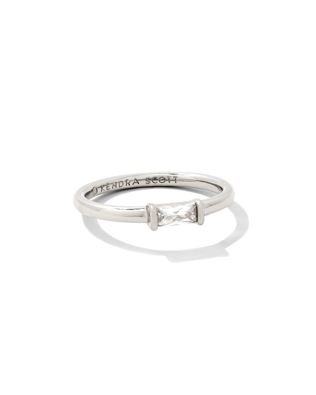 Juliette Silver Band Ring in White CZ
