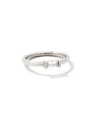 Juliette Silver Band Ring in White CZ