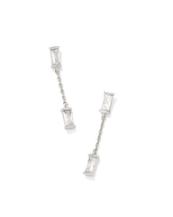 Juliette Silver Drop Earrings in White CZ