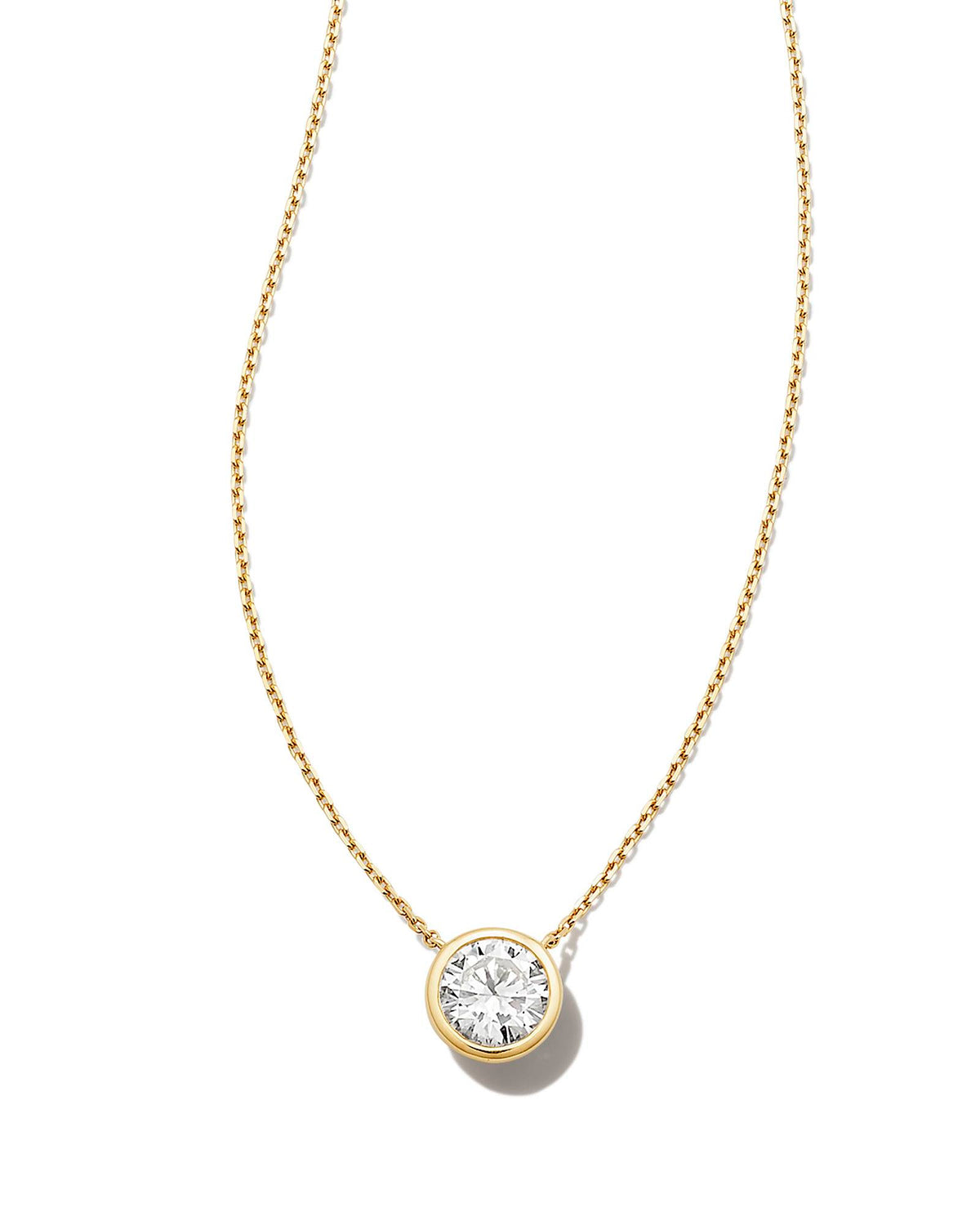 1 ct Lab Grown White Diamond Audrey Pendant Necklace in 14k Yellow Gold