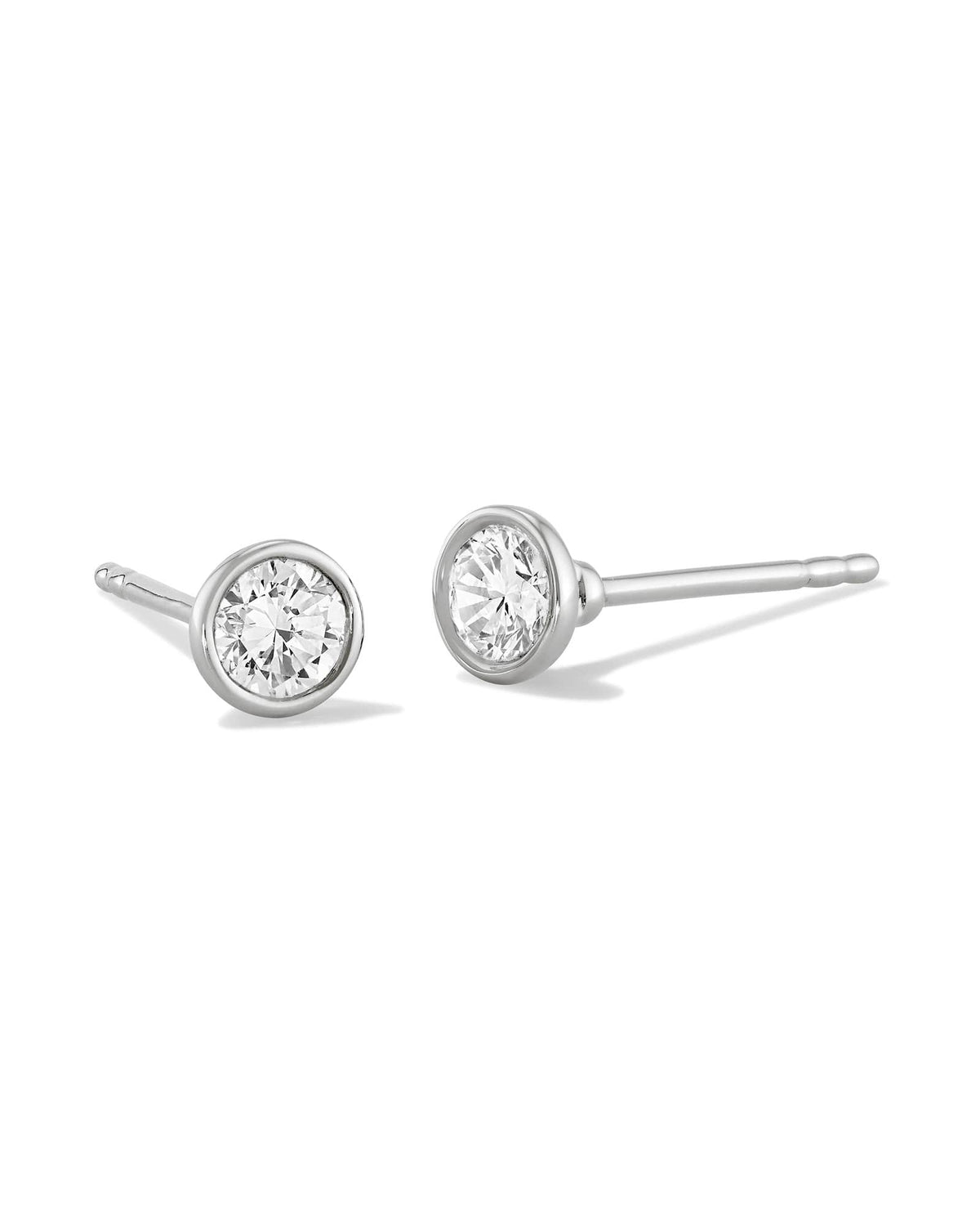 0.26 ct Lab Grown White Diamond Audrey Stud Earrings in 14k White Gold