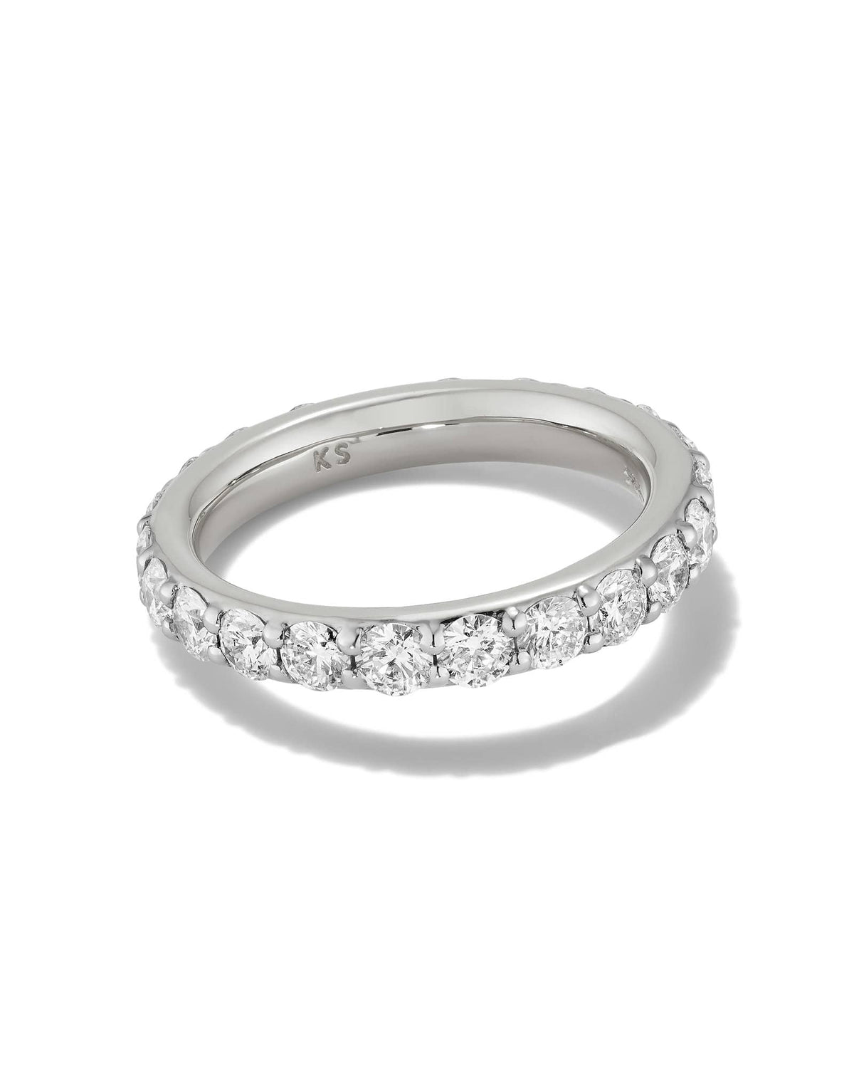 2 ct Lab Grown White Diamond Marilyn Band Ring in 14k White Gold 