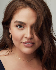 Lee Gold Drop Earrings in White Kyocera Opal