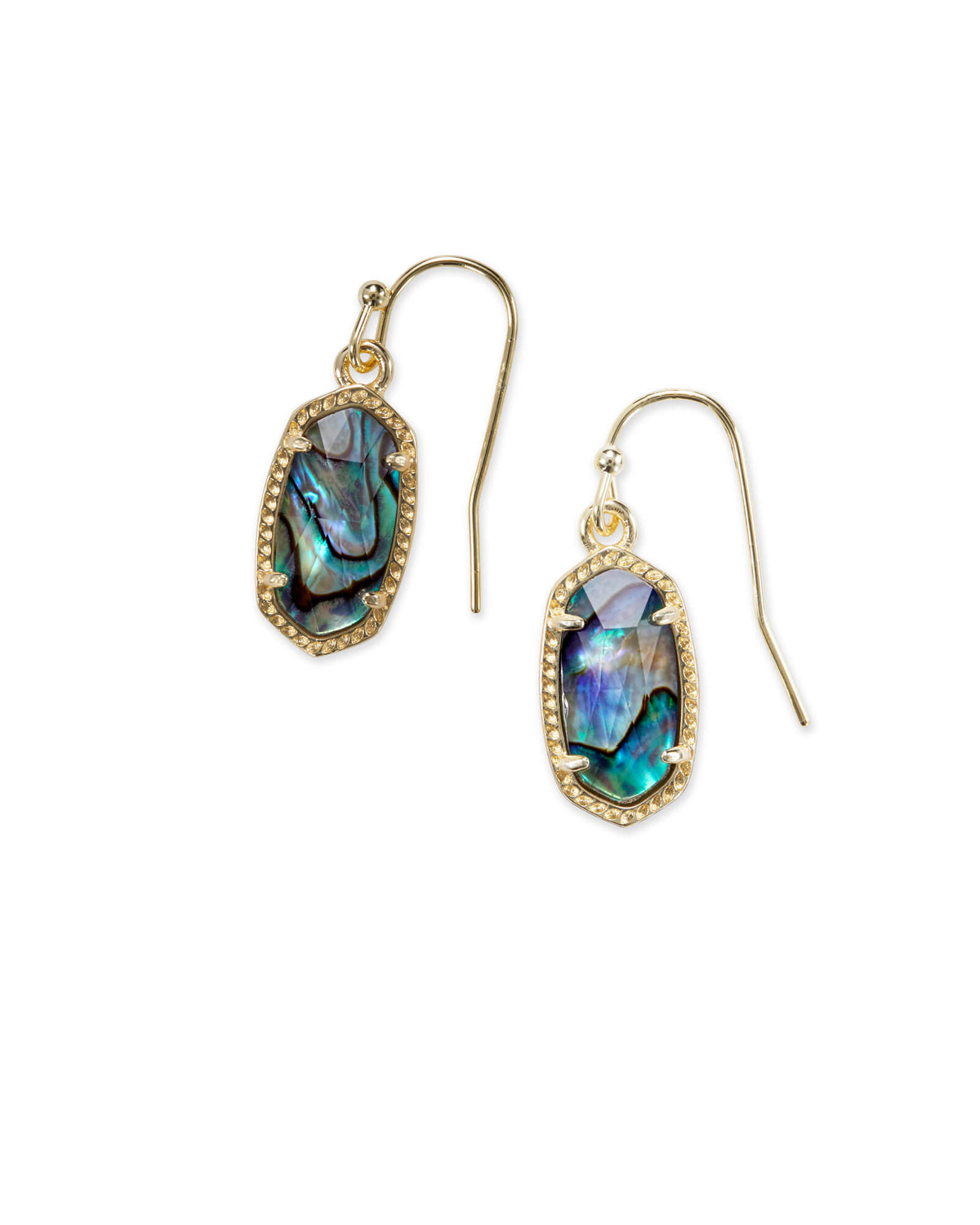 Lee Gold Drop Earrings in Abalone Shell