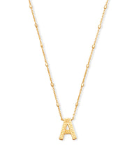 Letter A Pendant Necklace in Gold