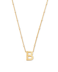 Letter B Pendant Necklace in Gold
