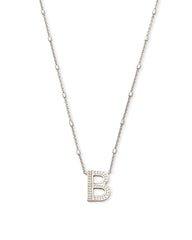 Letter B Pendant Necklace in Silver