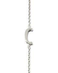 Letter C Inline Initial Necklace in Sterling Silver