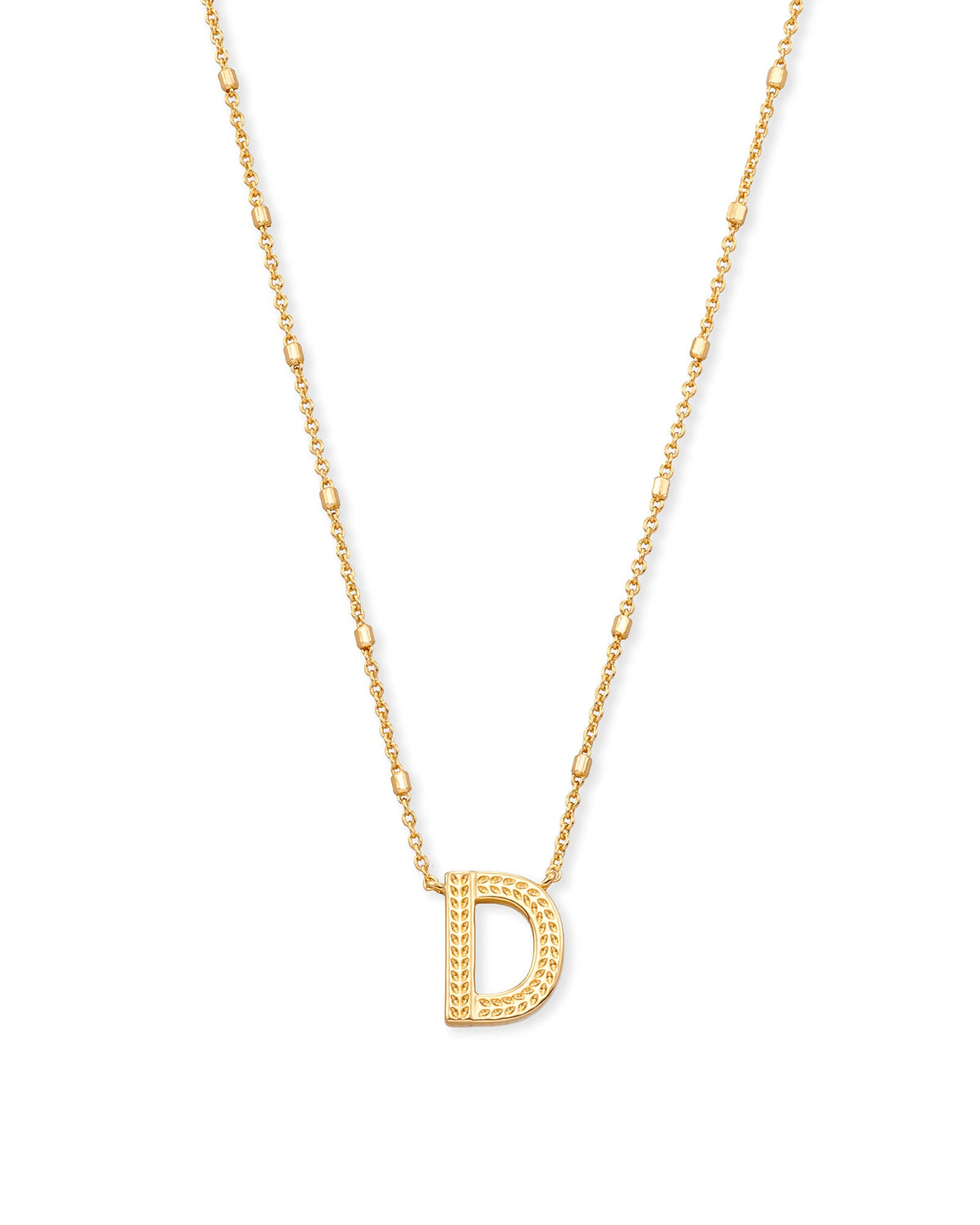 Letter D Pendant Necklace in Gold