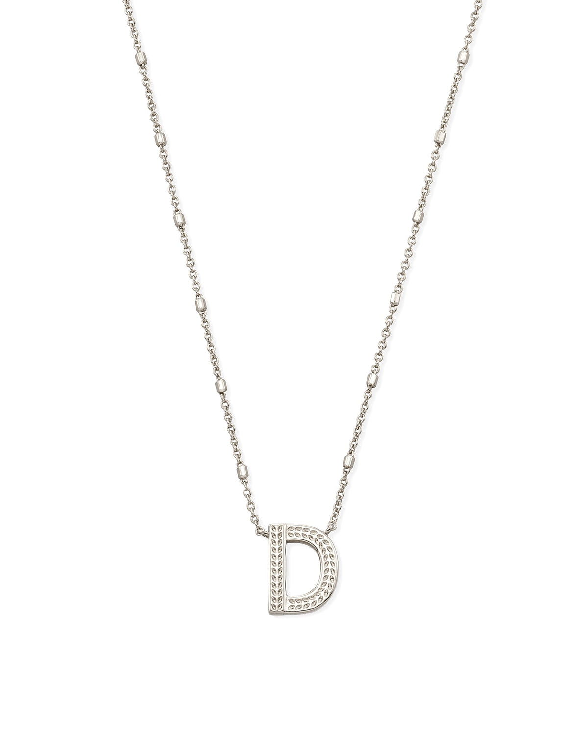 Letter D Pendant Necklace in Silver