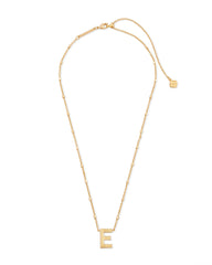 Letter E Pendant Necklace in Gold