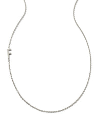 Letter F Inline Initial Necklace in Sterling Silver