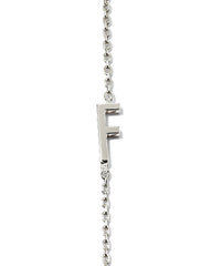 Letter F Inline Initial Necklace in Sterling Silver